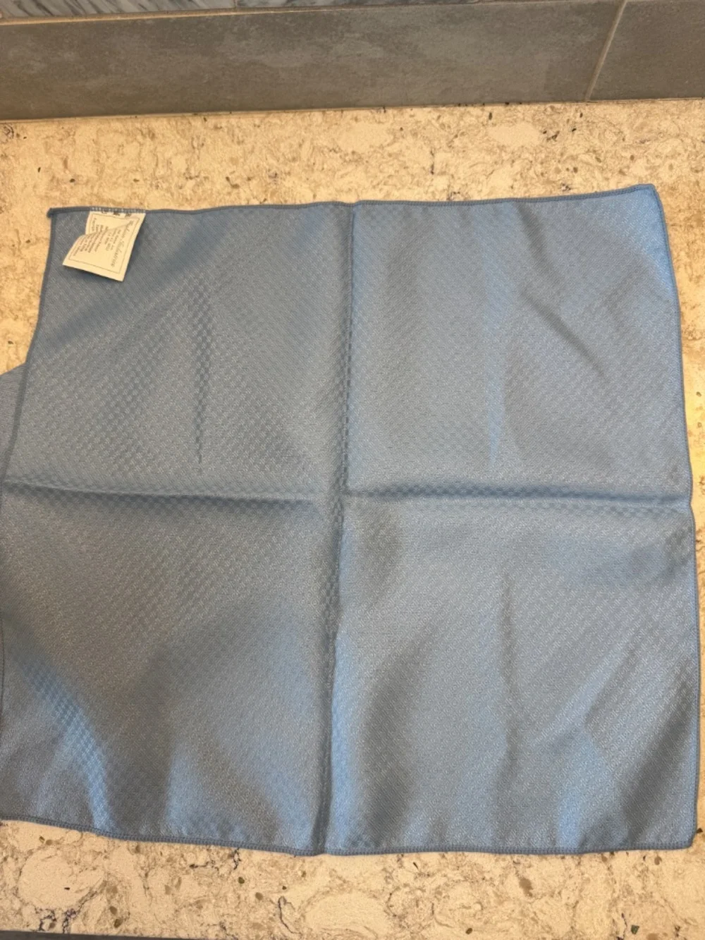 Set of two Vintage Fashion Industries Linen‎ Napkins baby light blue